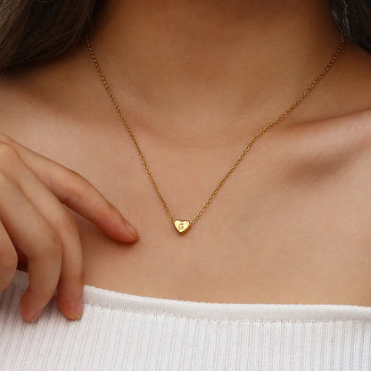 [Royal&Vicky]Heart Initial Gold Necklace
