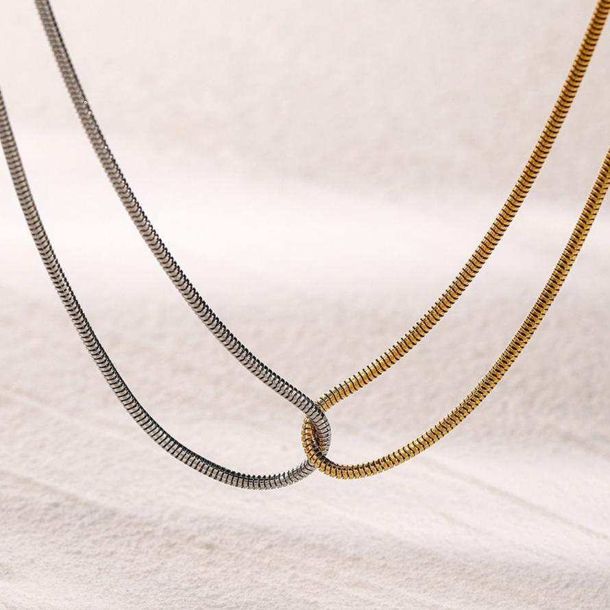 [Royal&Vicky]Talia Two Tone Necklace