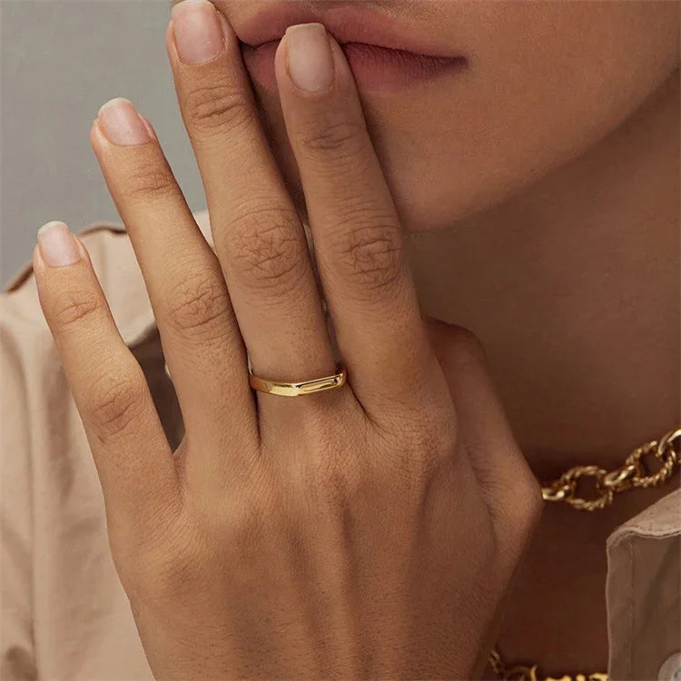 [Royal&Vicky]Sasha Geometric Gold Ring