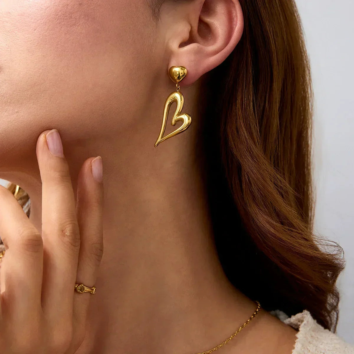 [Royal&Vicky]Venus Gold Heart Earrings