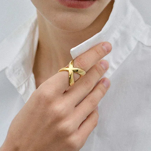 [Royal&Vicky]Carolyn Gold Cross Ring