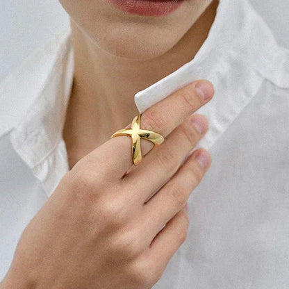 [Royal&Vicky]Carolyn Gold Cross Ring