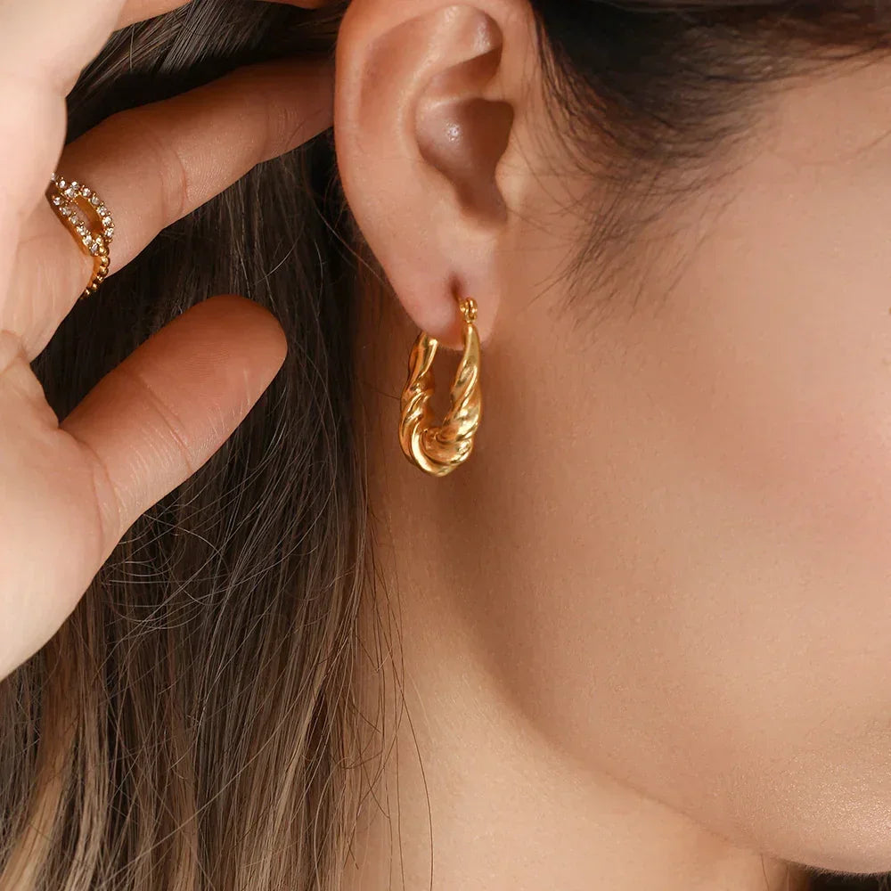 [Royal&Vicky]Adaline Twist Hoop Earrings