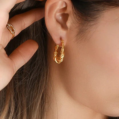 [Royal&Vicky]Adaline Twist Hoop Earrings