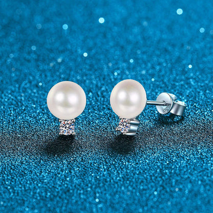 [Leaves]ELEGANT NATURAL PEARL & MOISSANITE DROP EARRINGS