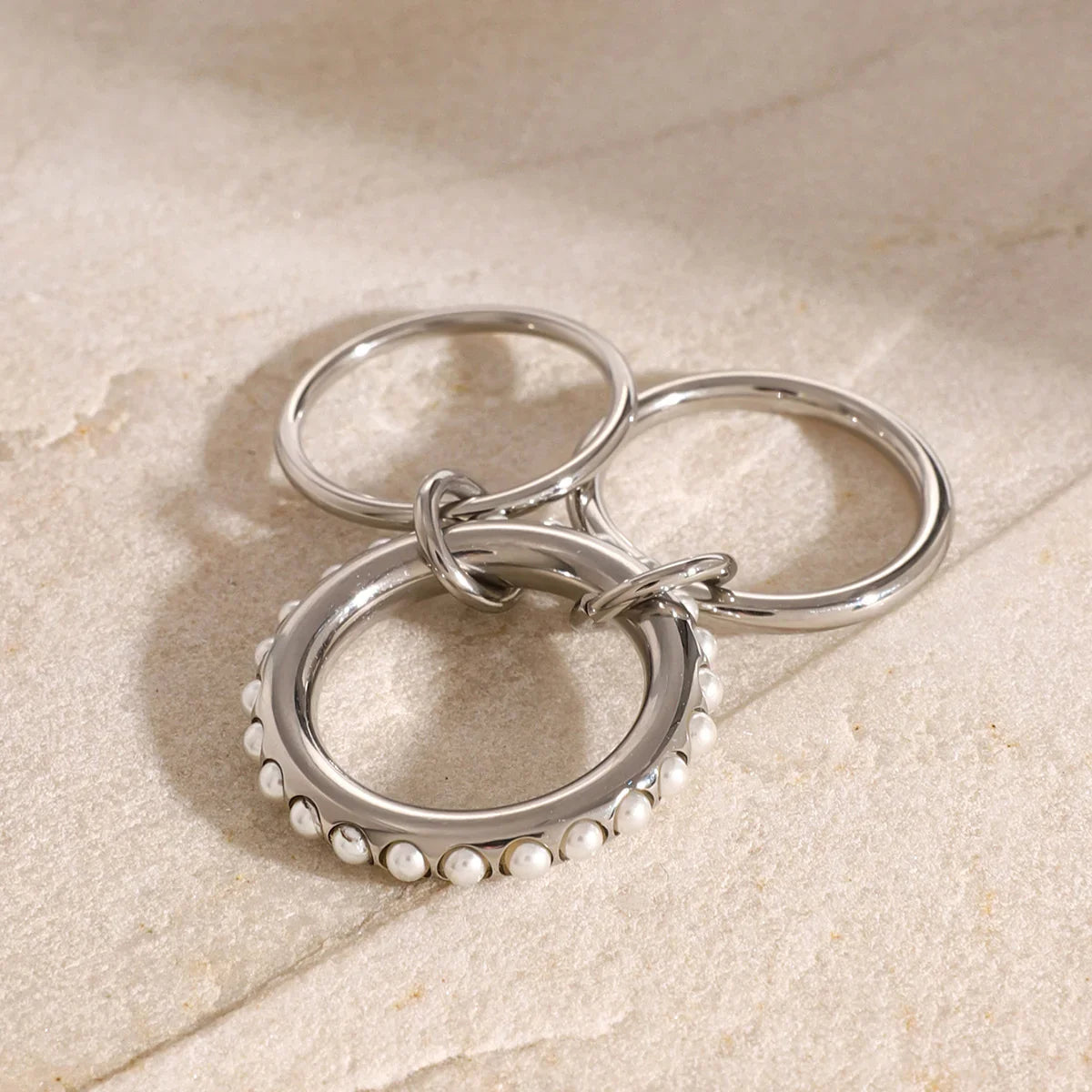 [Royal&Vicky]Mikayla Stacked Freshwater Pearl Ring