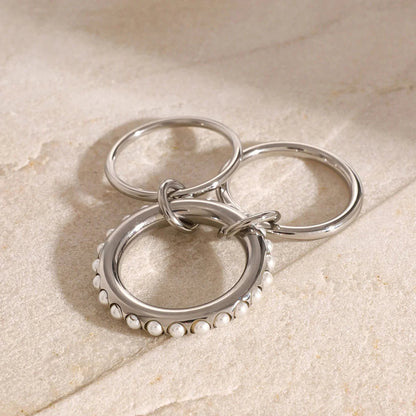[Royal&Vicky]Mikayla Stacked Freshwater Pearl Ring