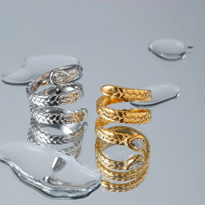 [Royal&Vicky]Davina Gold Serpent Ring
