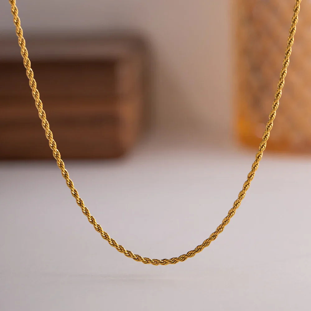 [Royal&Vicky]Calle Rope Chain Gold Necklace