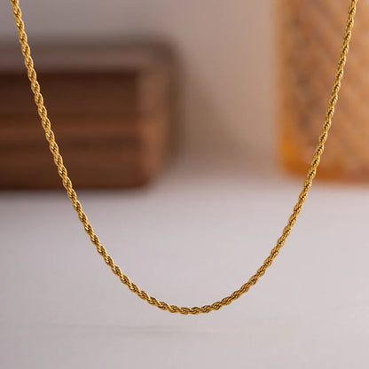 [Royal&Vicky]Calle Rope Chain Gold Necklace