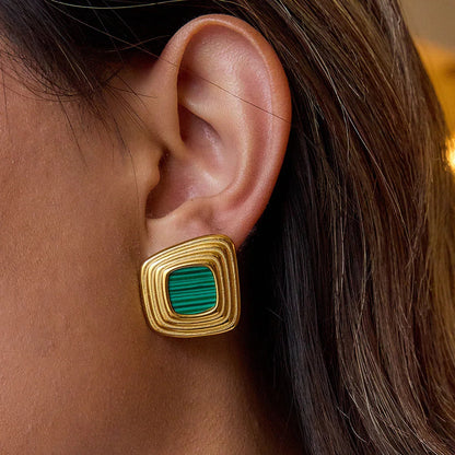 [Royal&Vicky]Sylvie Geometric Gold Earrings