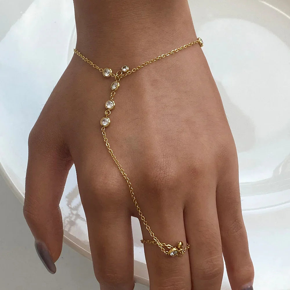 [Royal&Vicky]Elina Diamond Hand Chain
