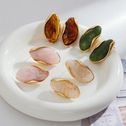 [Royal&Vicky]Amelise Polished Gemstone Earrings