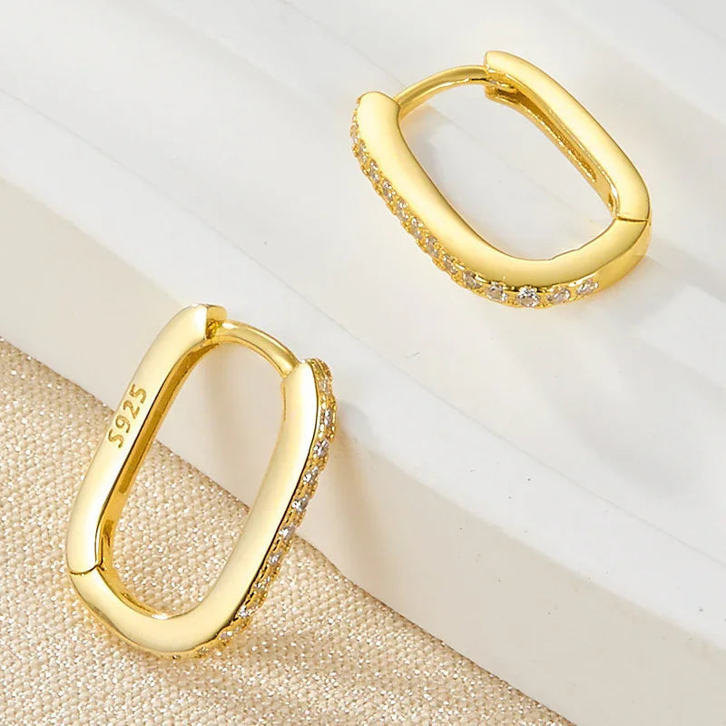 [Royal&Vicky]Melissa Oval Hoop Earrings