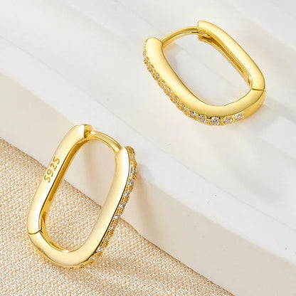 [Royal&Vicky]Melissa Oval Hoop Earrings