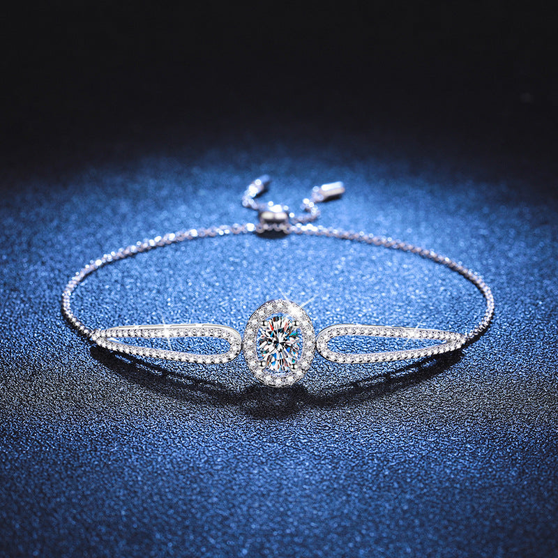 [Leaves]"PIGEON'S EGG" TEARDROP MOISSANITE BRACELET