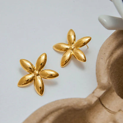 [Royal&Vicky]Monica Floral Gold Earrings