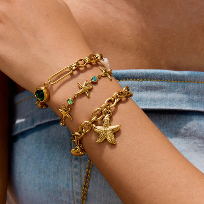 [Royal&Vicky]Melanie Emerald Pearl Bracelet