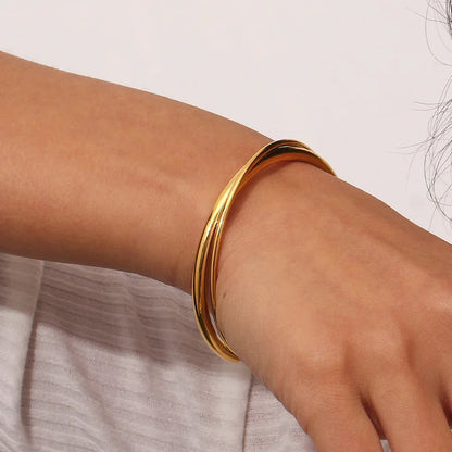 [Royal&Vicky]Rianne Layered Gold Bangle