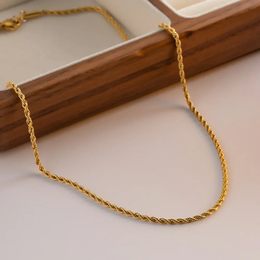 [Royal&Vicky]Calle Rope Chain Gold Necklace