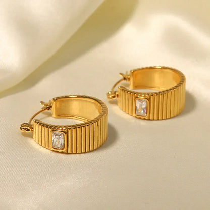 [Royal&Vicky]Carole Gold Hoop Earrings