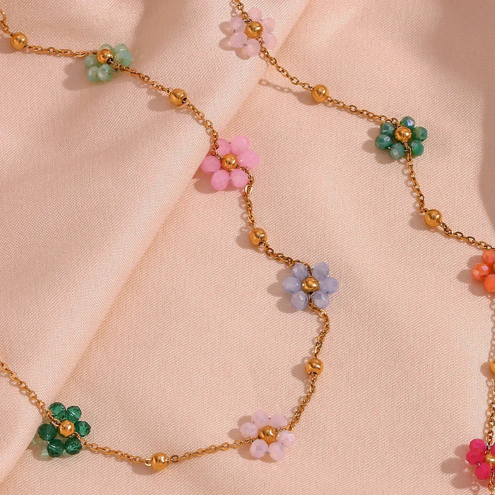[Royal&Vicky]Azalea Floral Gold Necklace