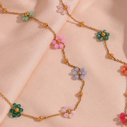 [Royal&Vicky]Azalea Floral Gold Necklace