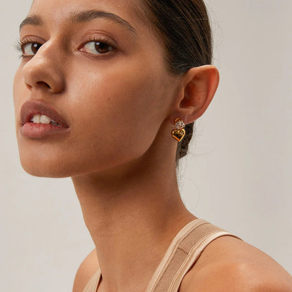 [Royal&Vicky]Emmeline Heart Gold Earrings