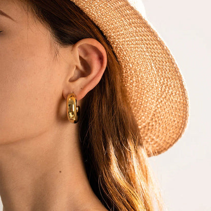 [Royal&Vicky]Natalia Chunky Gold Hoops