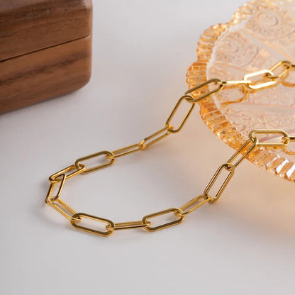 [Royal&Vicky]Ria Gold Paperclip Chain Necklace