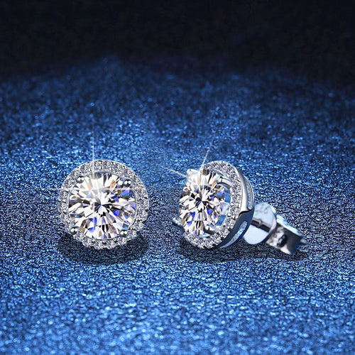 [Leaves]CLASSIC 4-PRONG ROUND MOISSANITE STUD EARRINGS