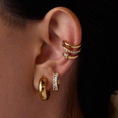 [Royal&Vicky]Orielle Staple Gold Earrings Bundle