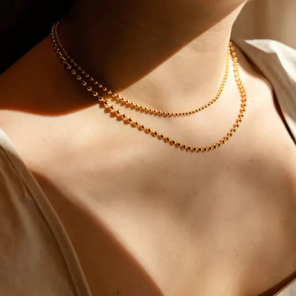 [Royal&Vicky]Layered Ball Chain Necklace
