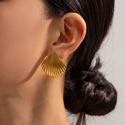 [Royal&Vicky]Nicole Seashell Gold Earrings