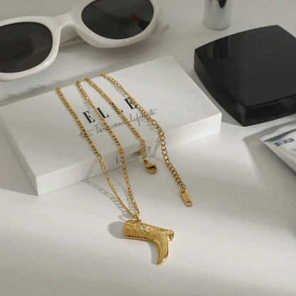 [Royal&Vicky]Makayla Gold Boot Pendant