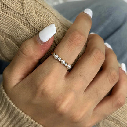 [Royal&Vicky]Keisha Diamond Pearl Ring