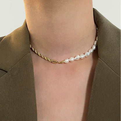 [Royal&Vicky]Dualia Gold Pearl Necklace