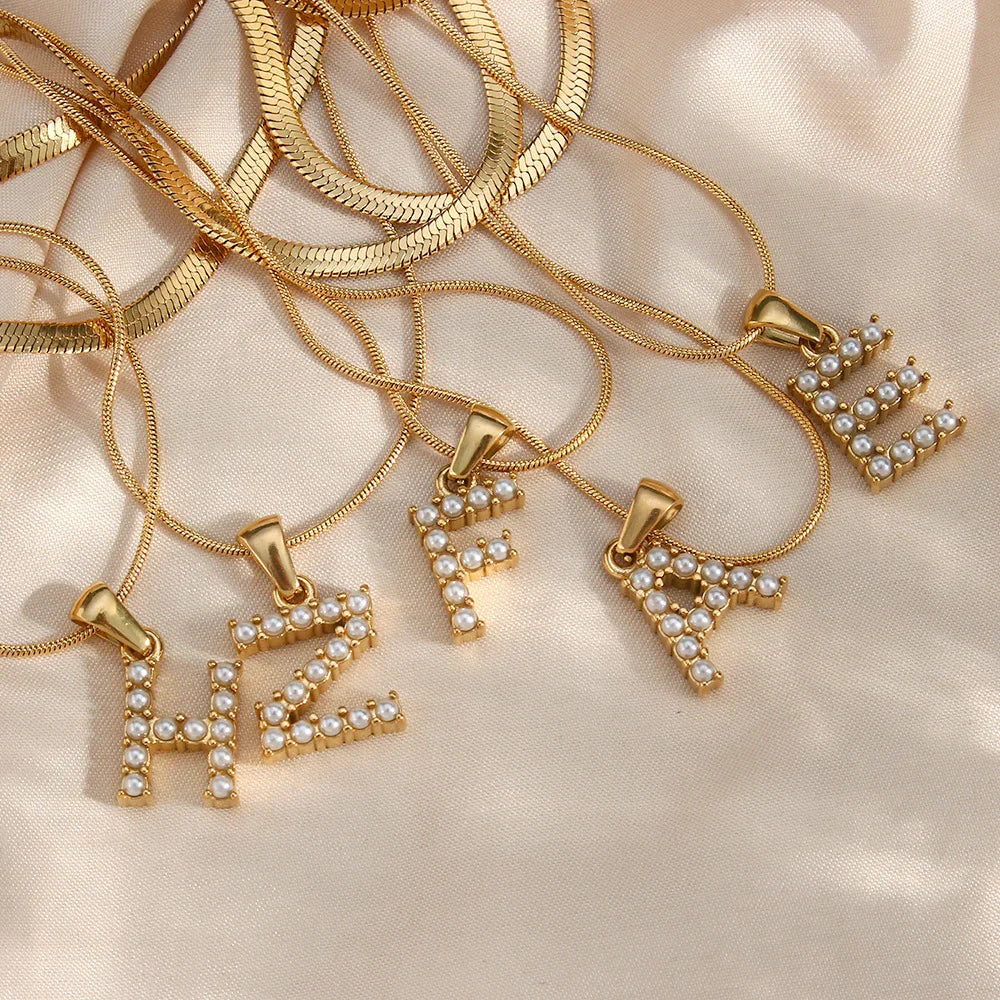 [Royal&Vicky]Fiona Layered Gold Initial Letter Necklace