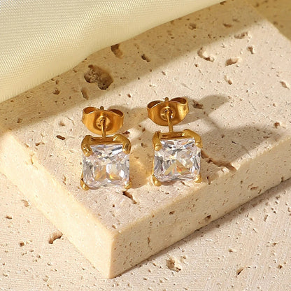 [Royal&Vicky]March Solitaire Gold Earrings