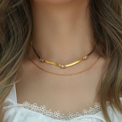 [Royal&Vicky]Eve Herringbone Gold Necklace