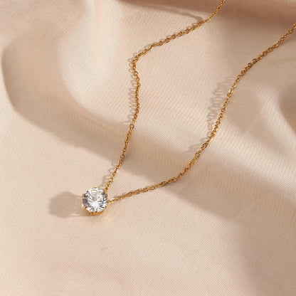 [Royal&Vicky]Kyla Solitaire Gold Necklace