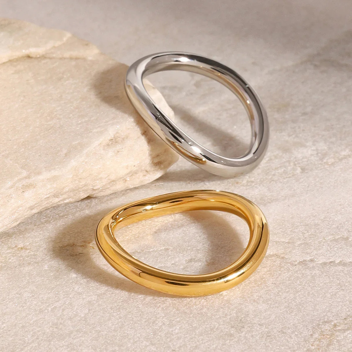 [Royal&Vicky]Miley Gold & Silver Layered Rings