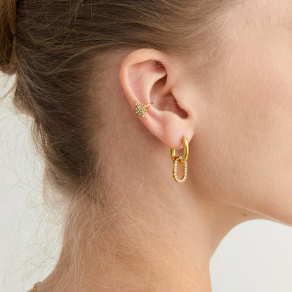 [Royal&Vicky]Aina Double Hoop Diamond Earrings