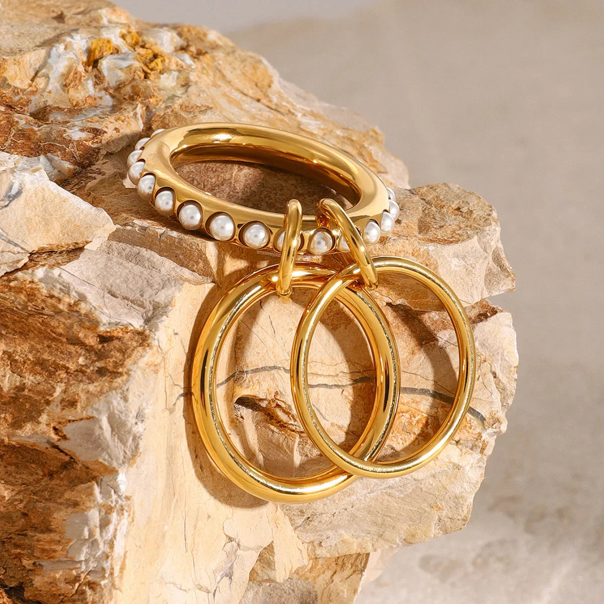 [Royal&Vicky]Mikayla Stacked Freshwater Pearl Ring