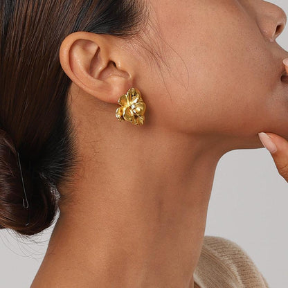 [Royal&Vicky]Ainsley Floral Gold Earrings