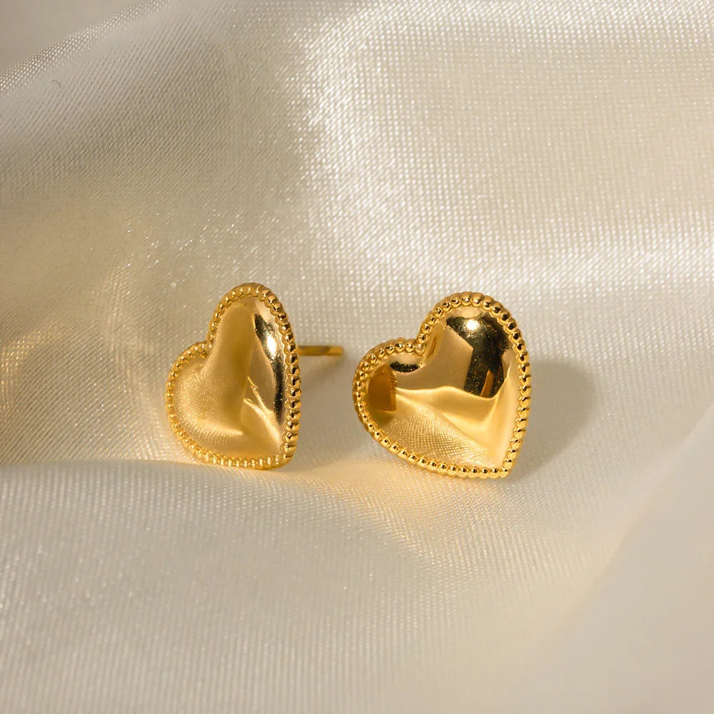 [Royal&Vicky]Ruth Heart Gold Earrings