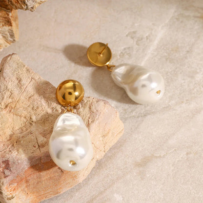 [Royal&Vicky]Ariana Chunky Pearl Drop Earrings