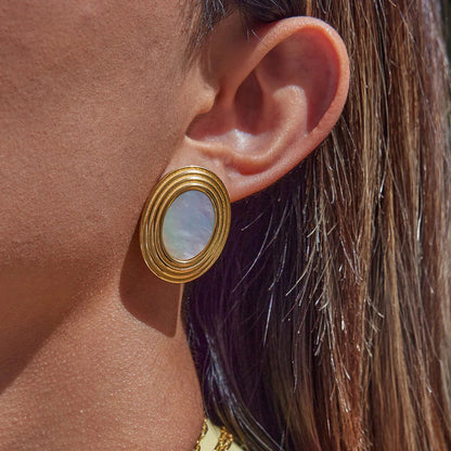 [Royal&Vicky]Ruthie Gold Enamel Earrings