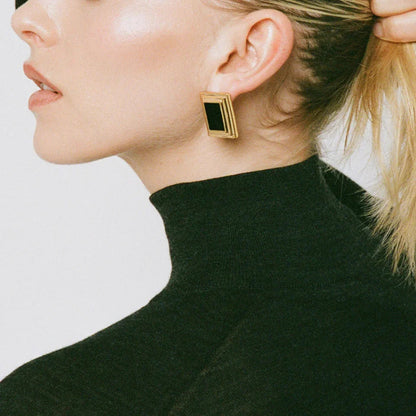 [Royal&Vicky]Sybil Gold Enamel Earrings