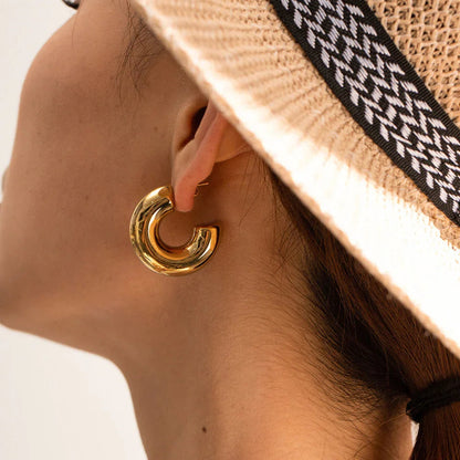 [Royal&Vicky]Natalia Chunky Gold Hoops